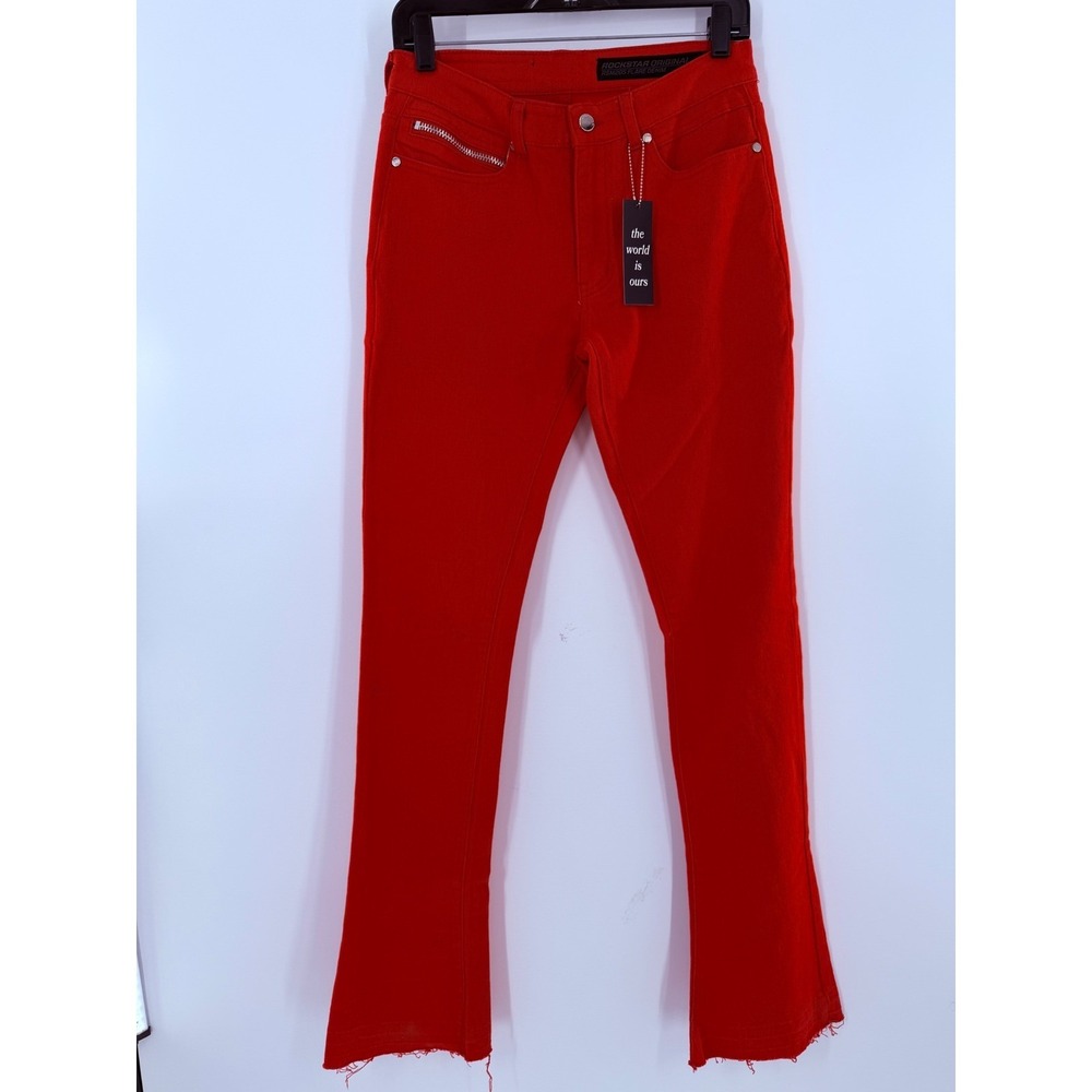 Rockstar Original Martin 502 Red Wax Flare Denim Mens Jeans Size 30 RSM205‎ NEW